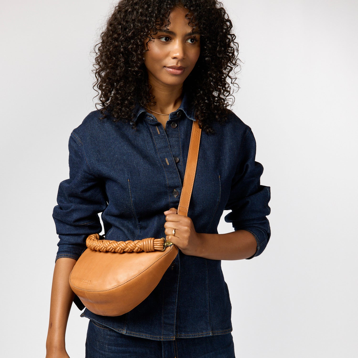 Leo Tasche - Leder Cognac mit 2 Straps