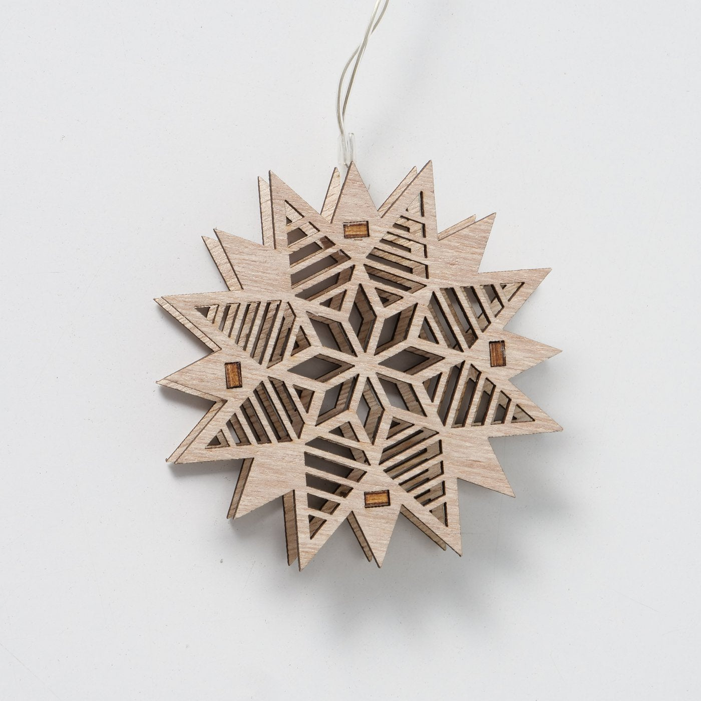 Lichterkette Schneeflocke 3 - Holz