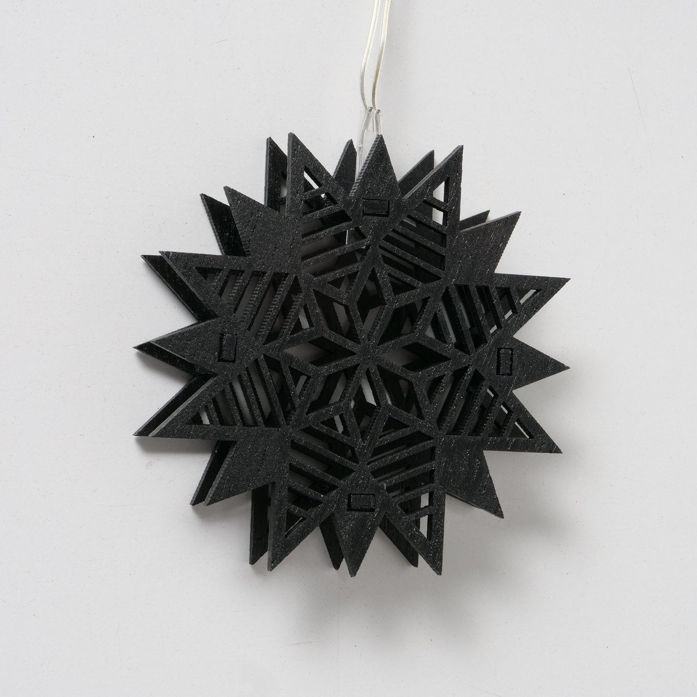 Lichterkette Schneeflocke 3 - Holz schwarz