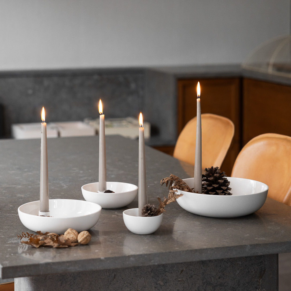 Lidatorp Kerzenhalter mini - weiß glasiert