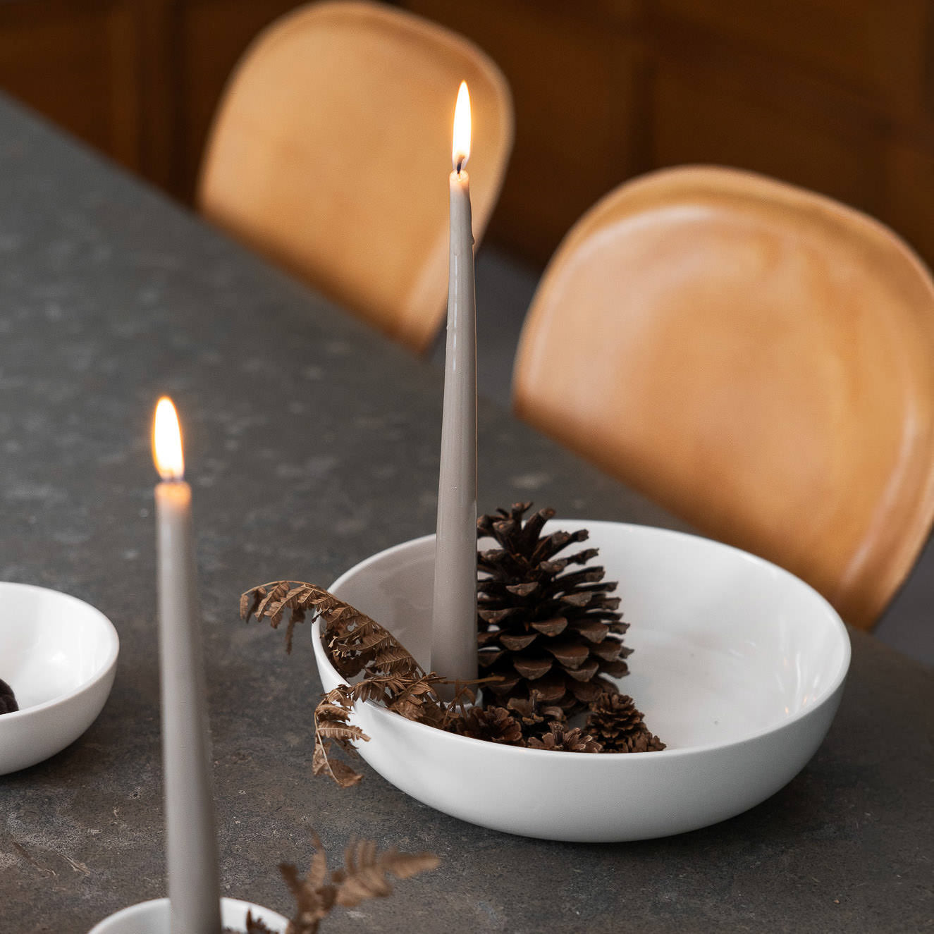 Lidatorp Kerzenhalter 26cm - weiß glasiert