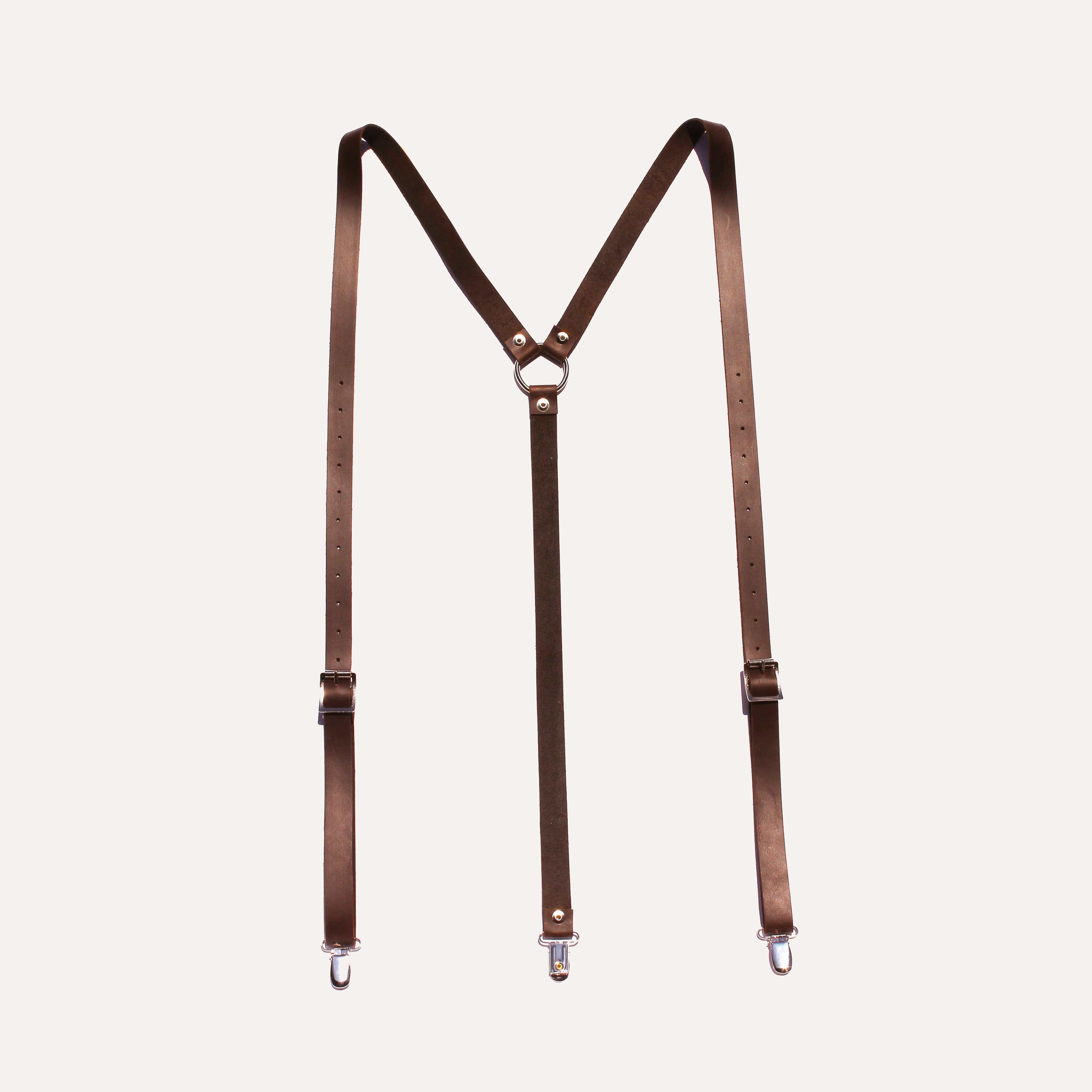 Hosenträger aus Leder - dunkelbraun