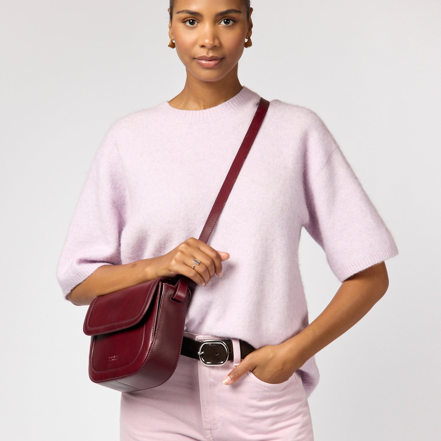 Nina Tasche - Leder Dark Cherry