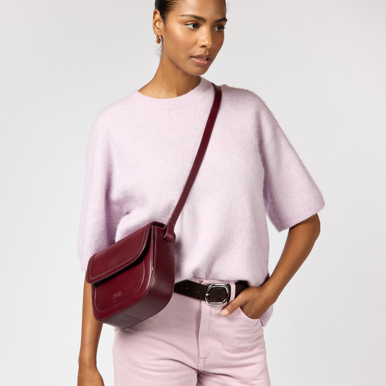 Nina Tasche - Leder Dark Cherry