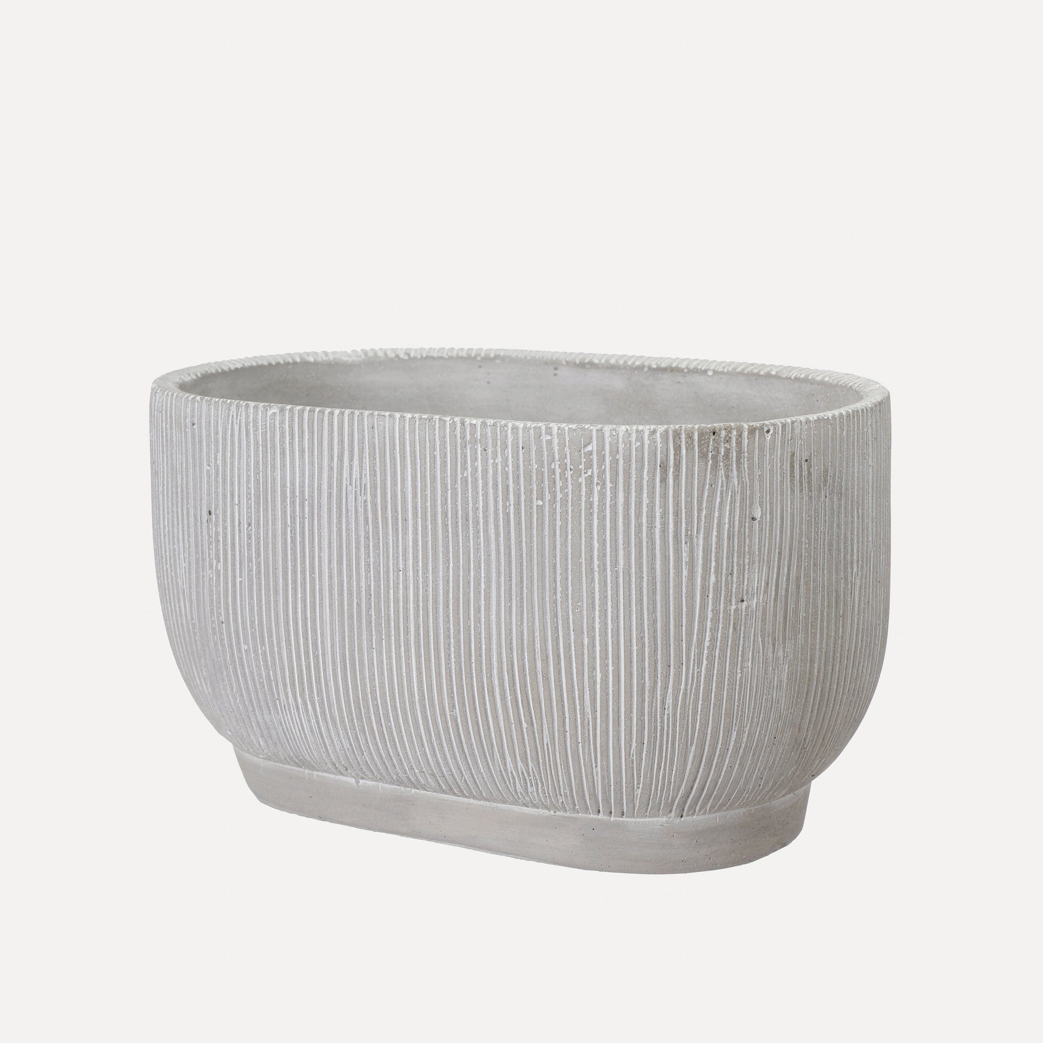 Schale Nola oval aus Beton - grau