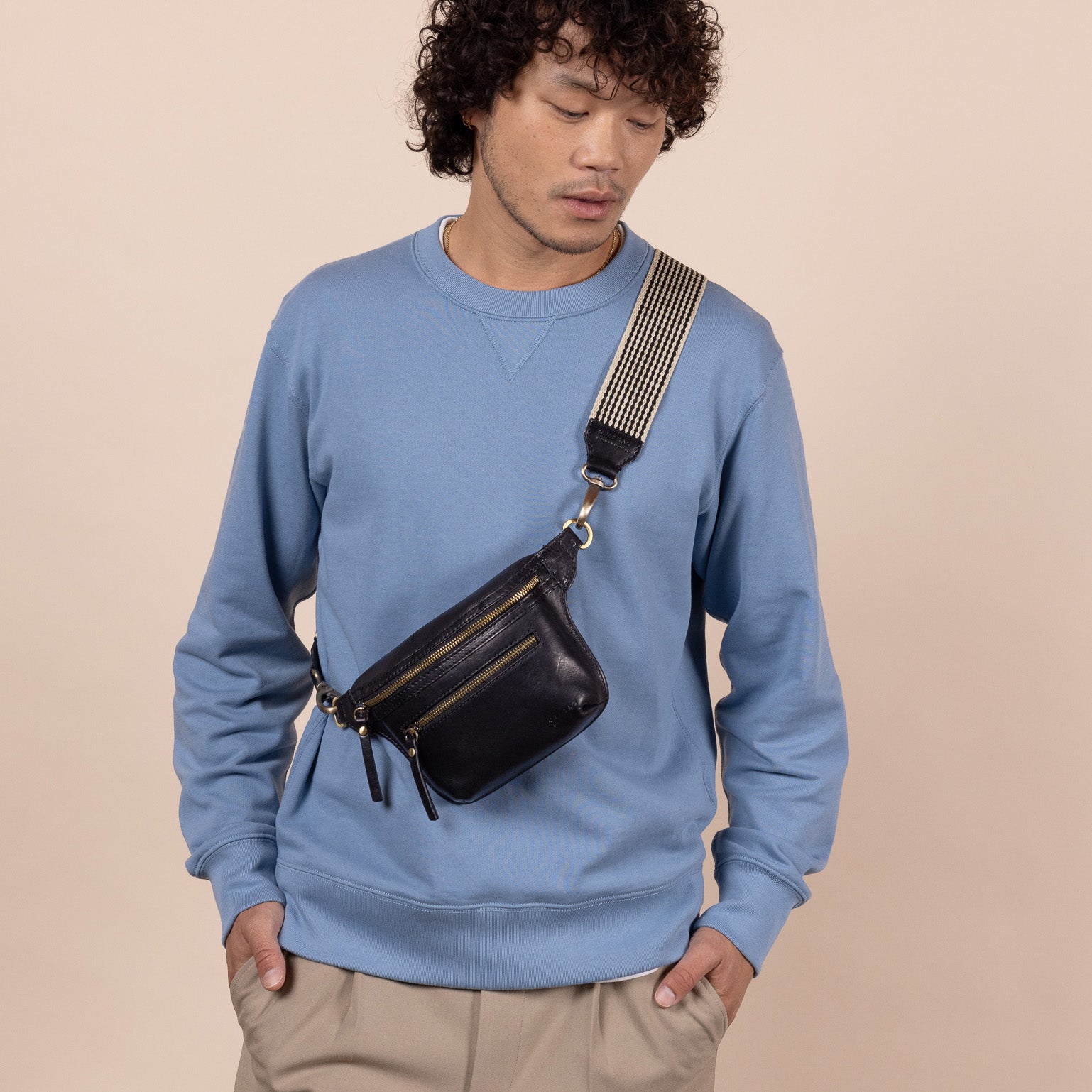 Beck's Bauchtasche - Leder Schwarz