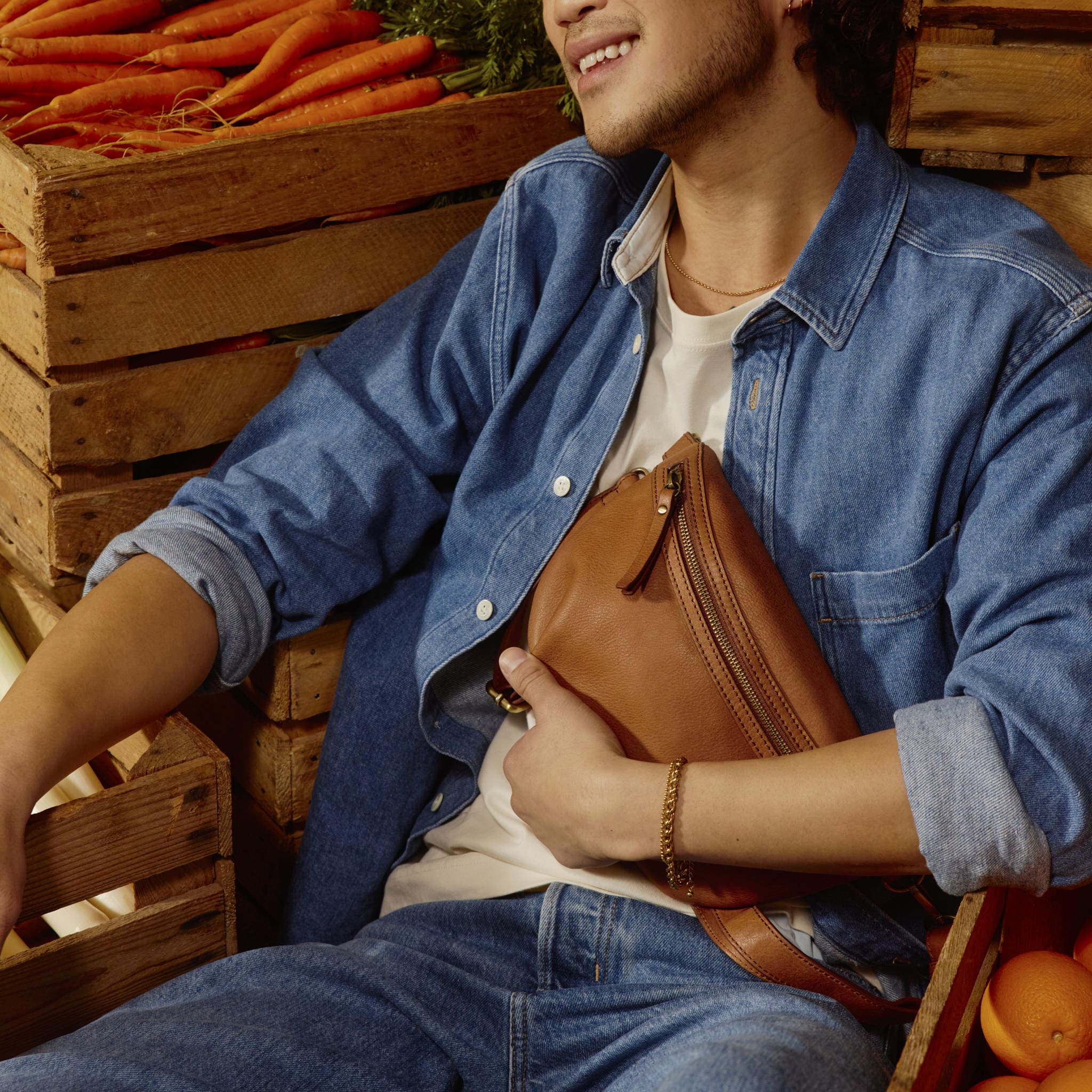 Milo Bauchtasche - Leder Cognac