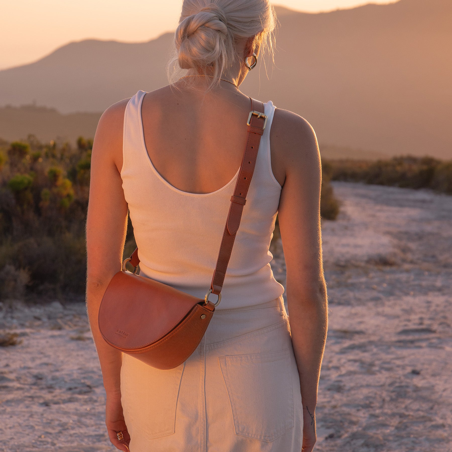 Laura Tasche - Leder Cognac mit 2 Straps