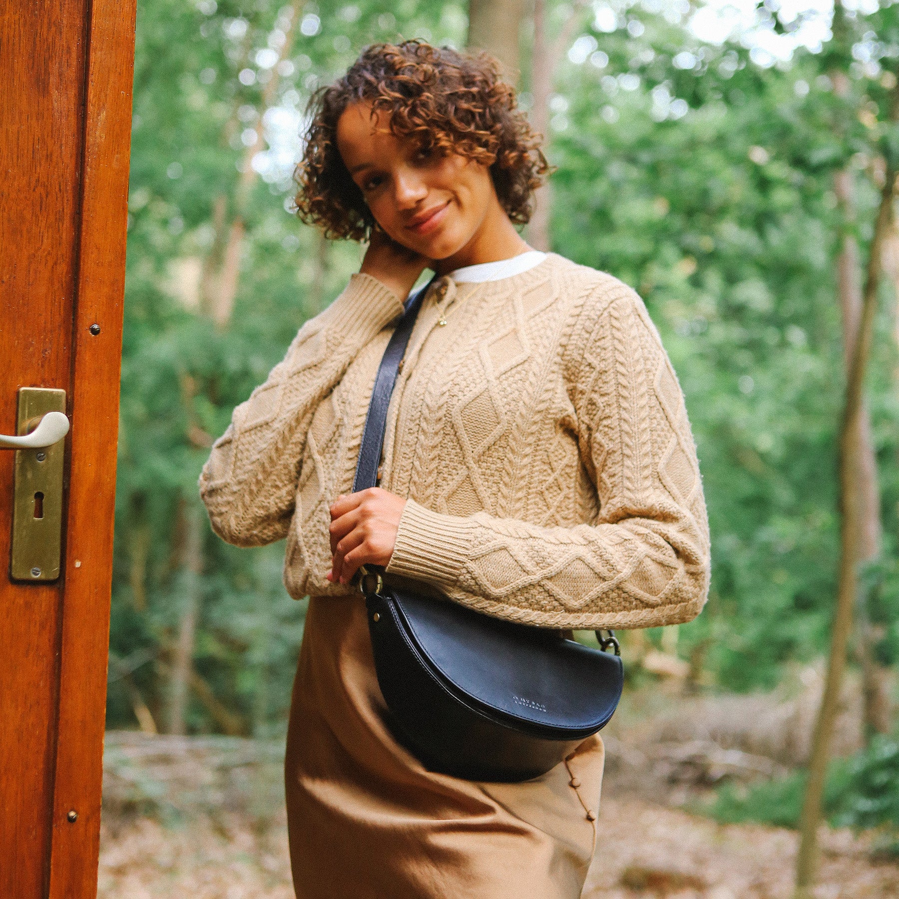 Laura Tasche - Leder Schwarz mit 2 Straps