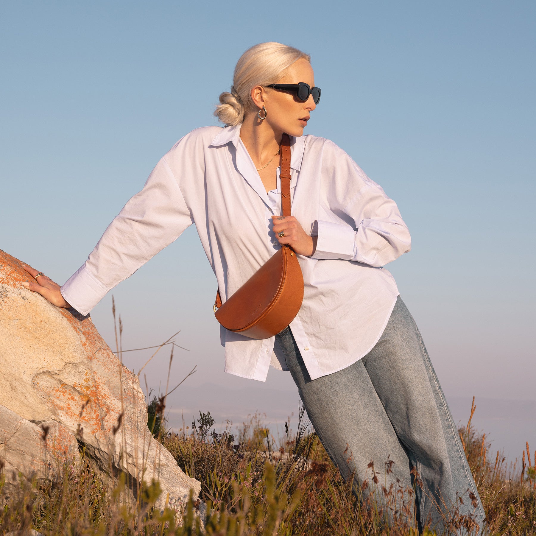 Laura Tasche - Leder Cognac mit 2 Straps