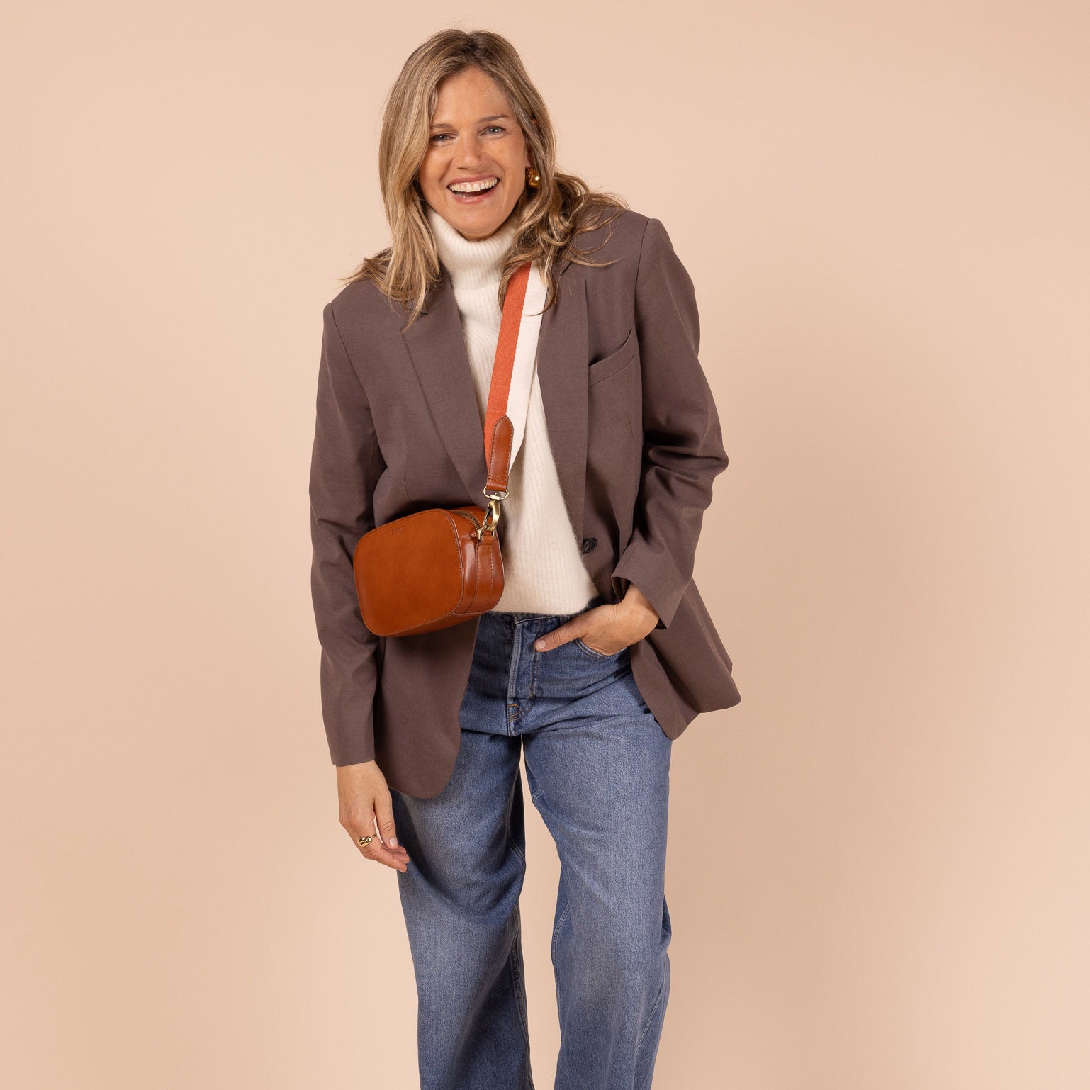 Maya Tasche - Leder Cognac