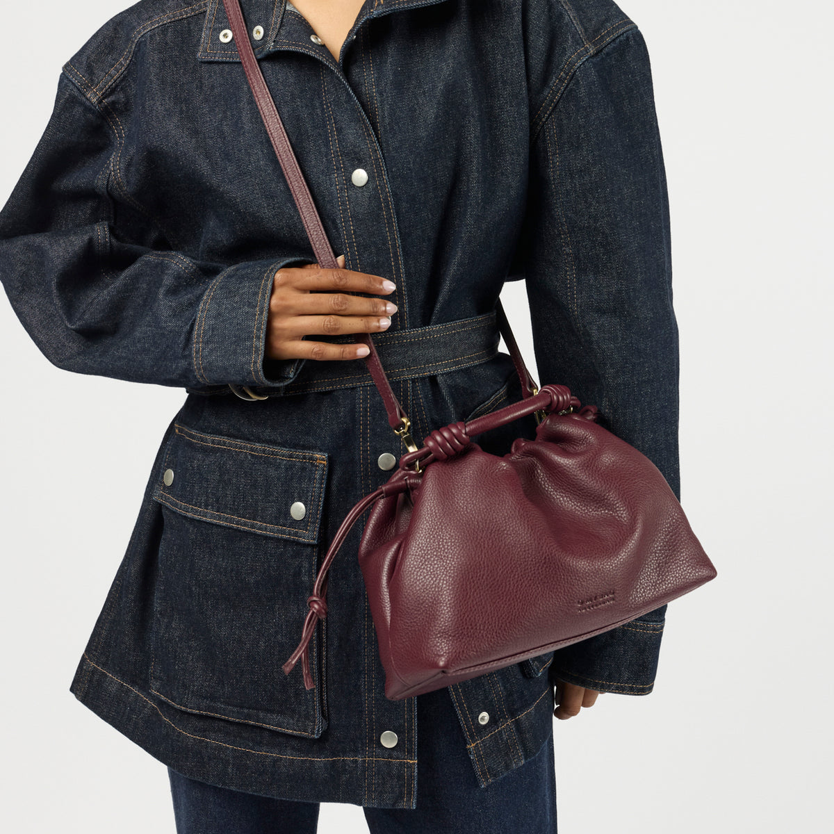 Kiki Midi Tasche - Leder Dark Cherry