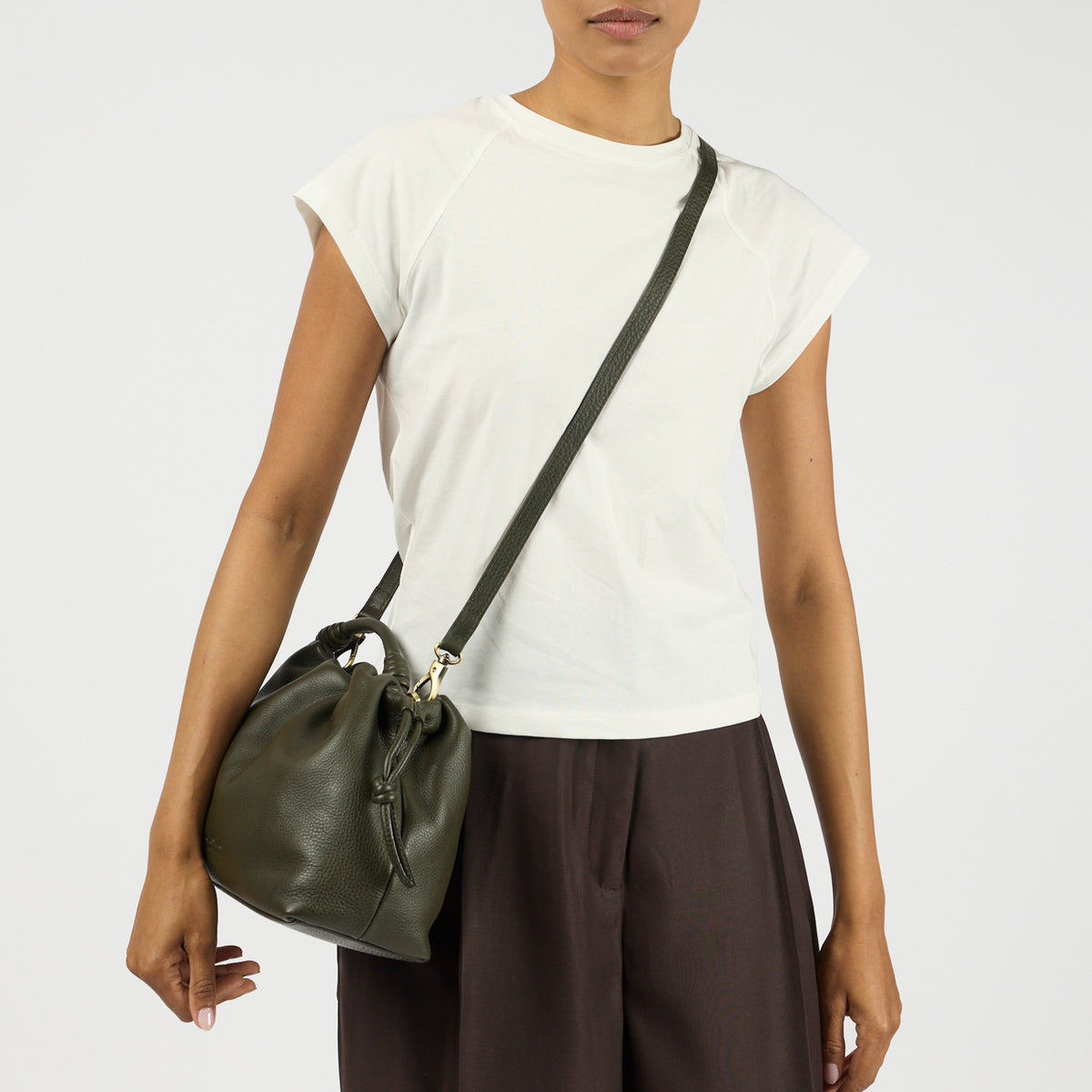 Kiki Midi Tasche - Leder Moss