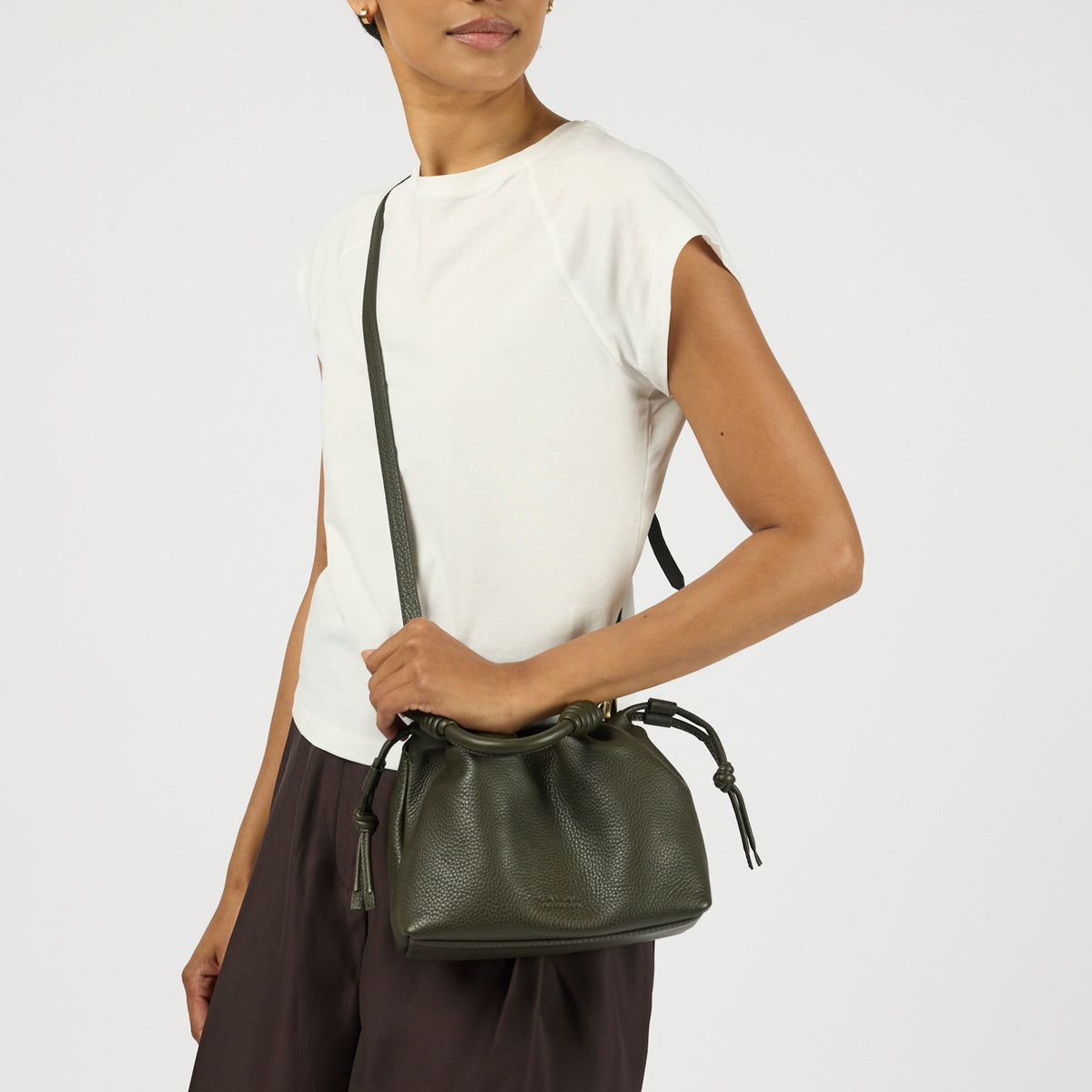 Kiki Mini Tasche - Leder Moss