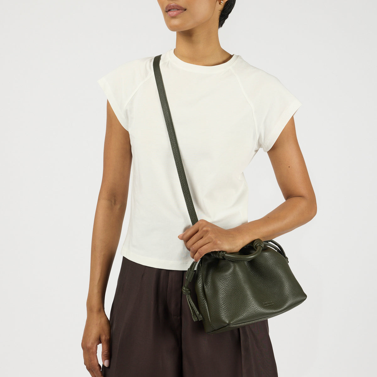 Kiki Mini Tasche - Leder Moss