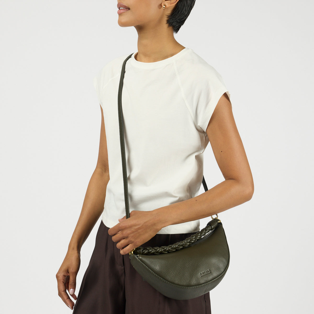 Leo Mini Tasche - Leder Moss mit 2 Straps