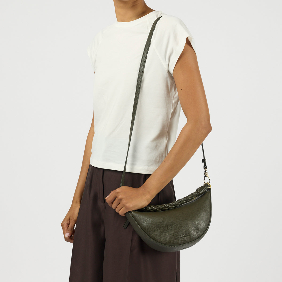 Leo Mini Tasche - Leder Moss mit 2 Straps