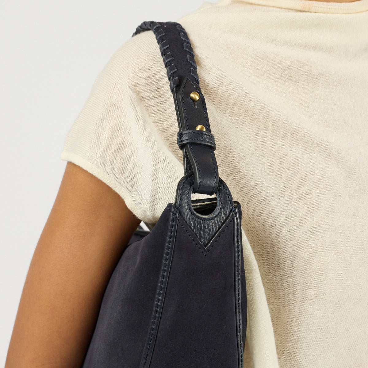 Leo Tasche - Suède Leder Universe Blue Crossbody Strap