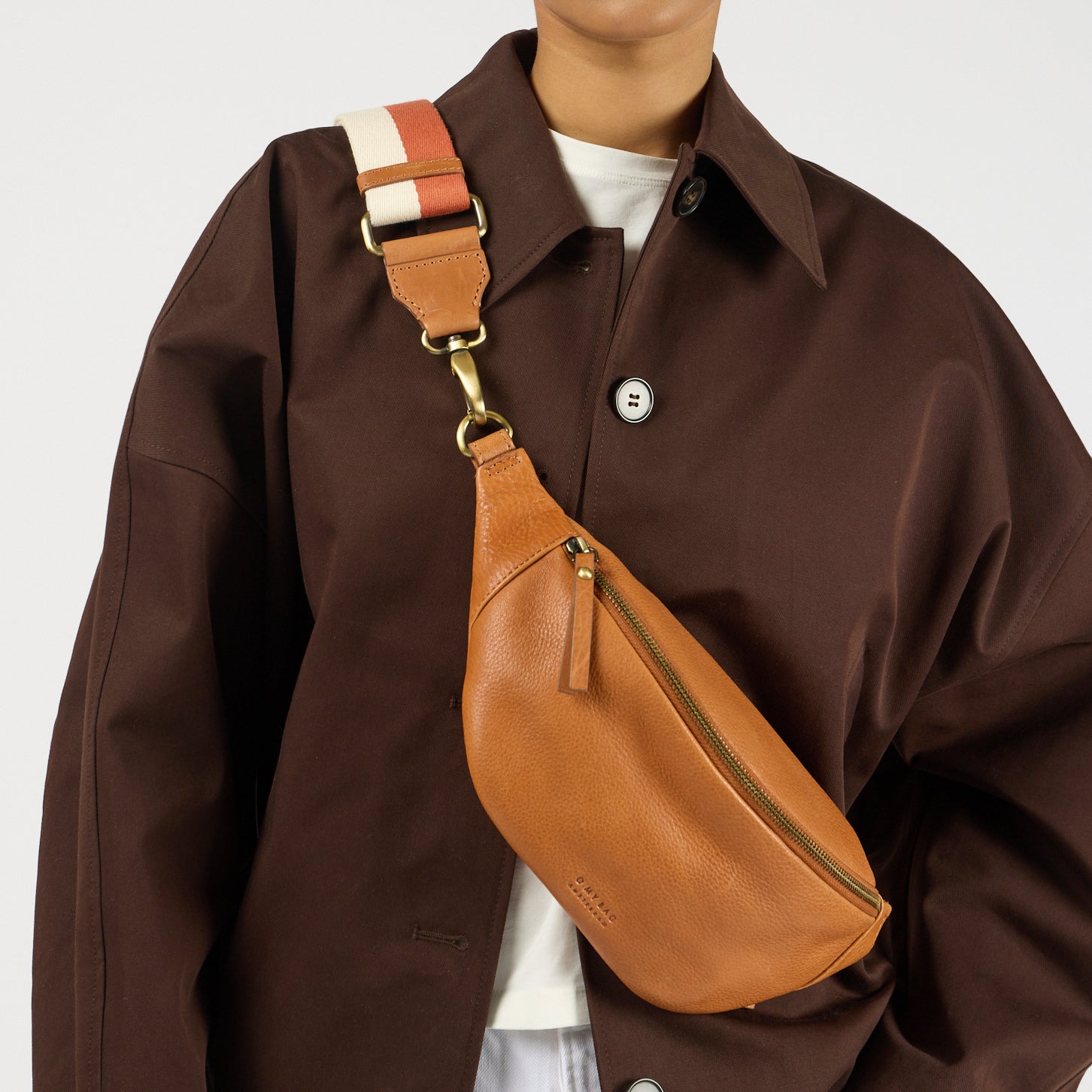 Niko Bauchtasche - Leder Cognac