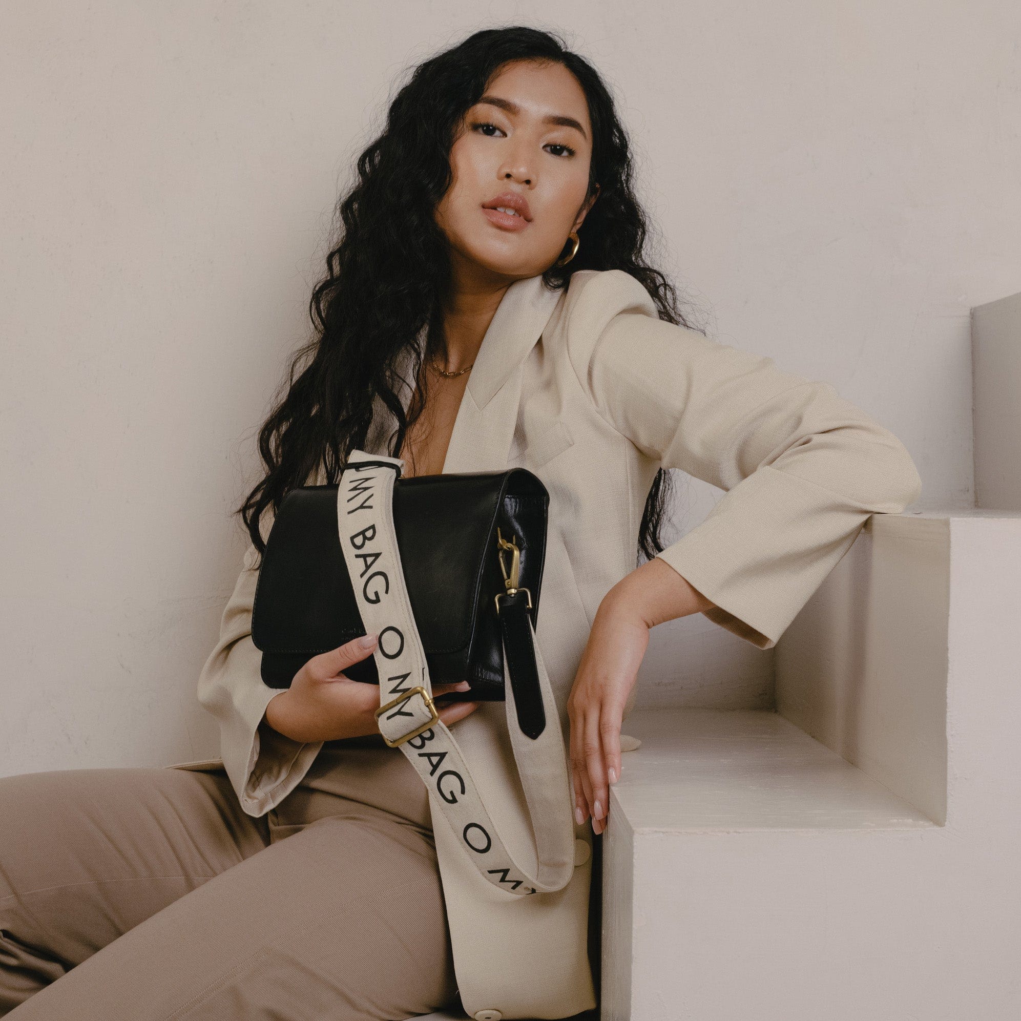 Taschengurt Canvas Logo - Schwarz