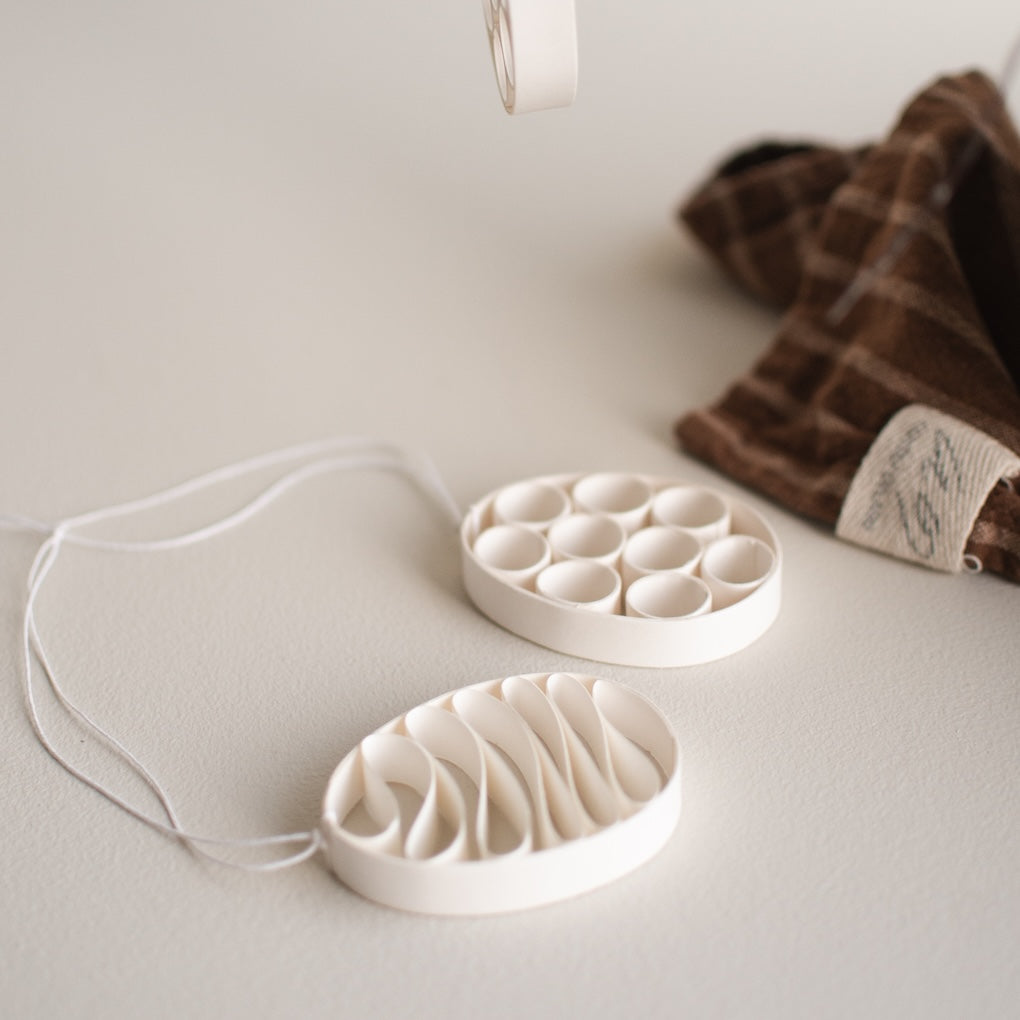 Osterei aus Papier Kreis - weiß