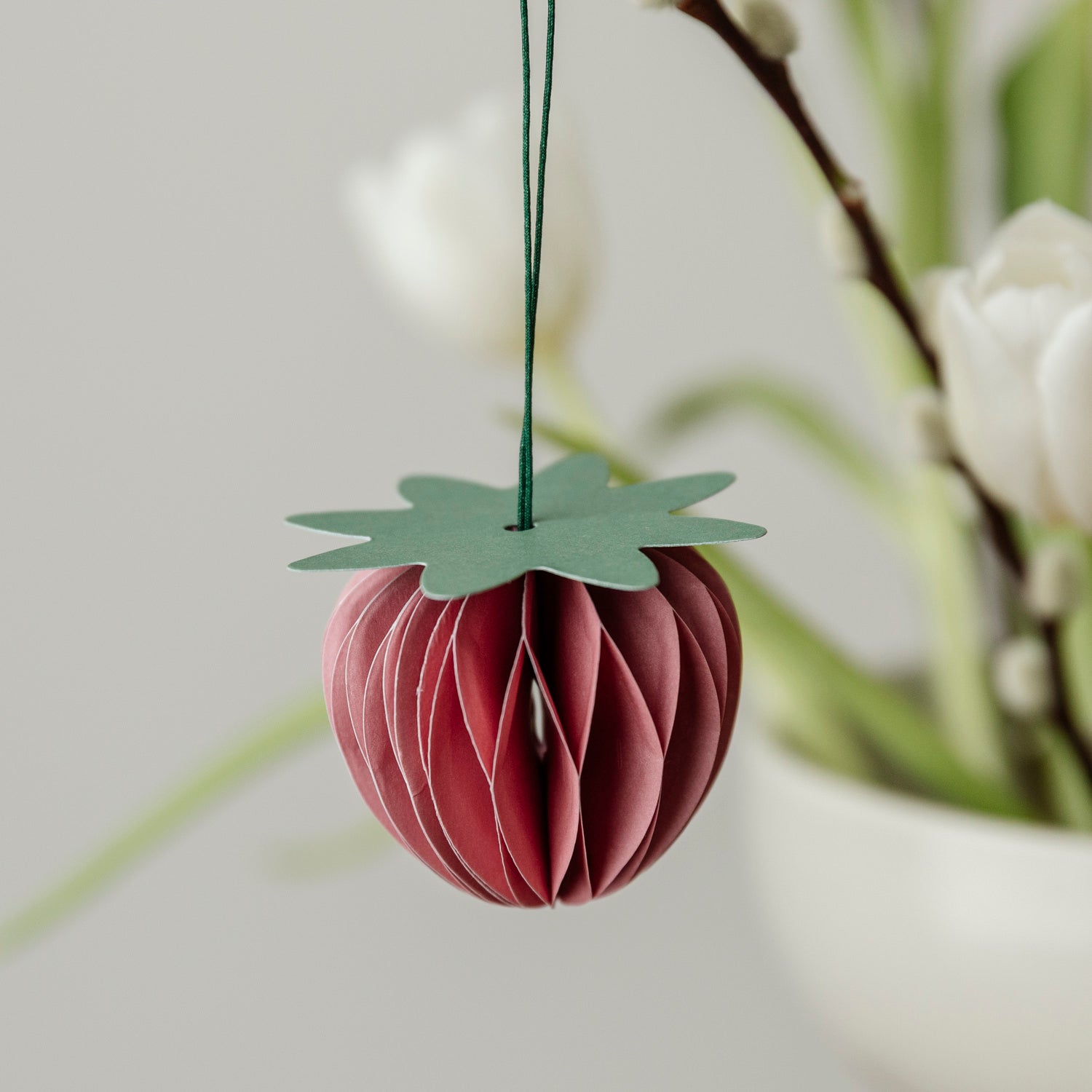 Papieranhänger Erdbeere - altrosa