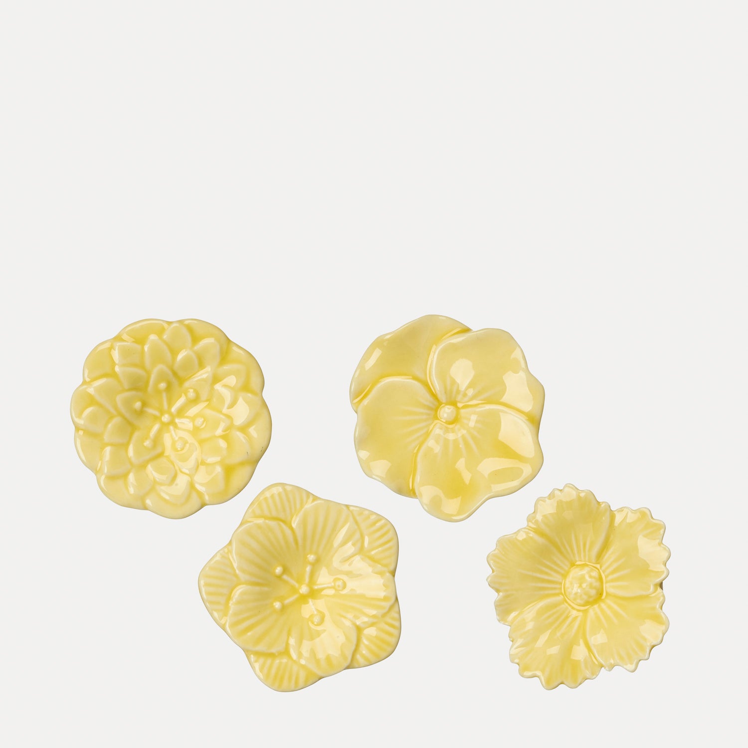 Blumen mit Klammer 4er Set - gelb