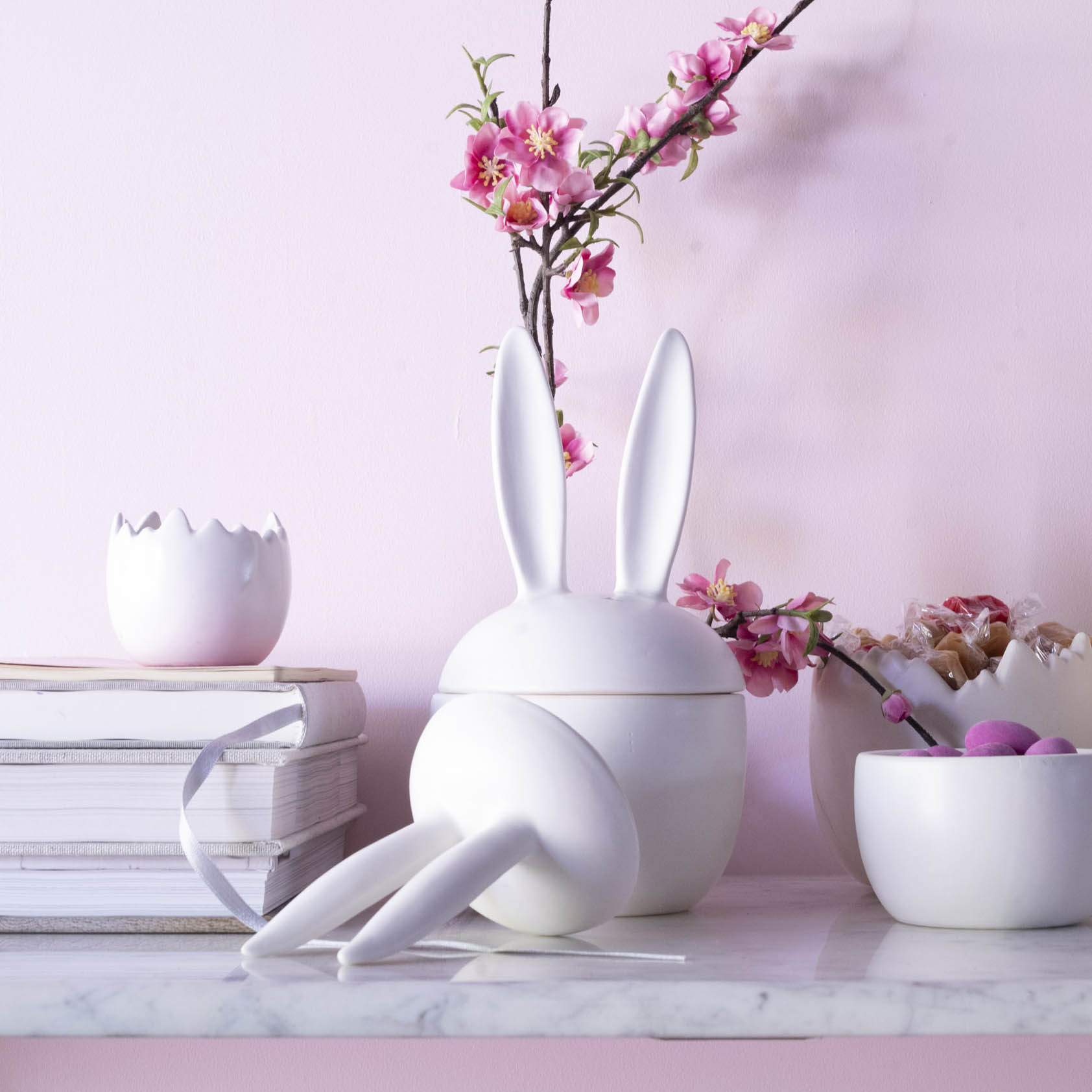 Schale mit Deckel Hase Elaria - weiß