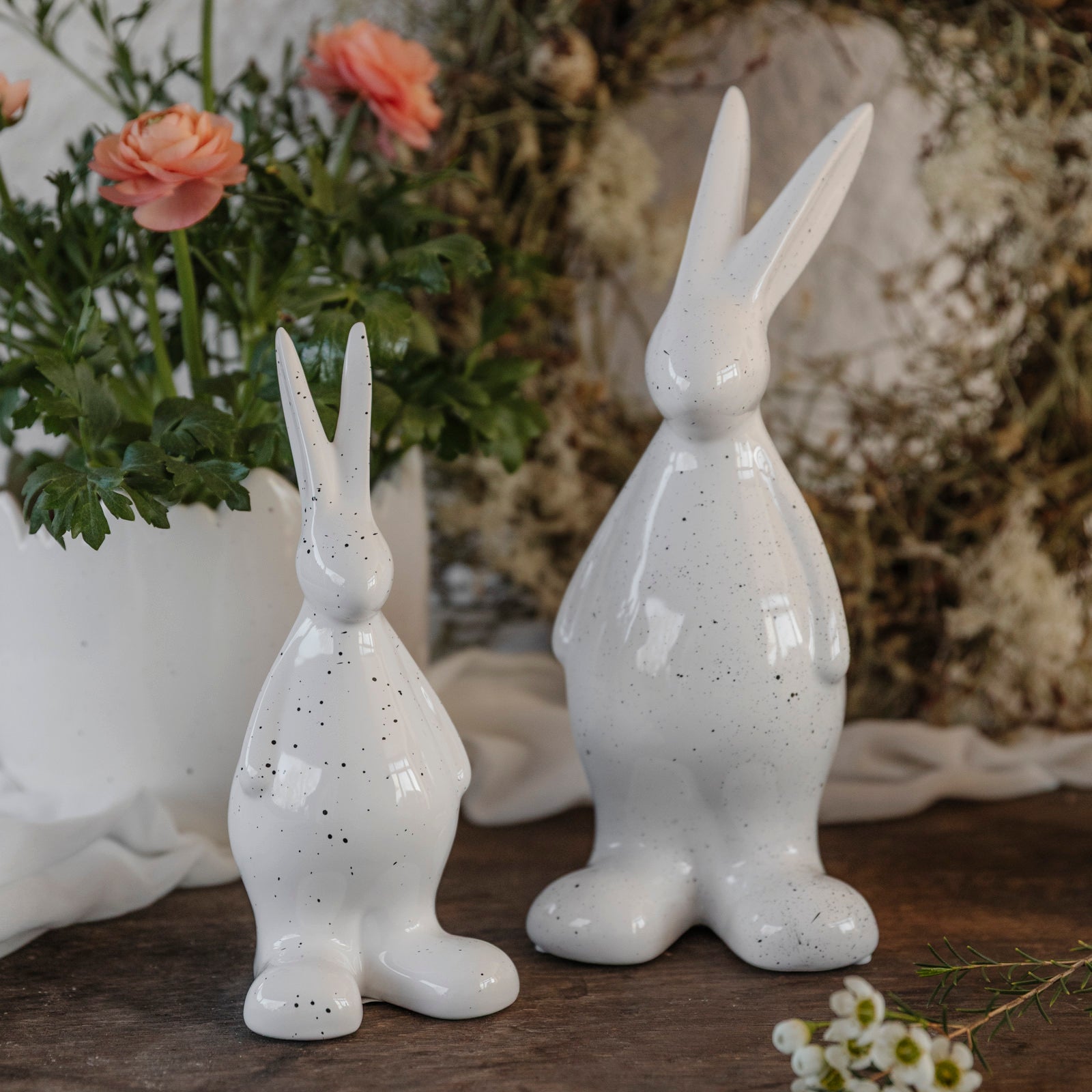 Osterdeko Hase Mona - weiß