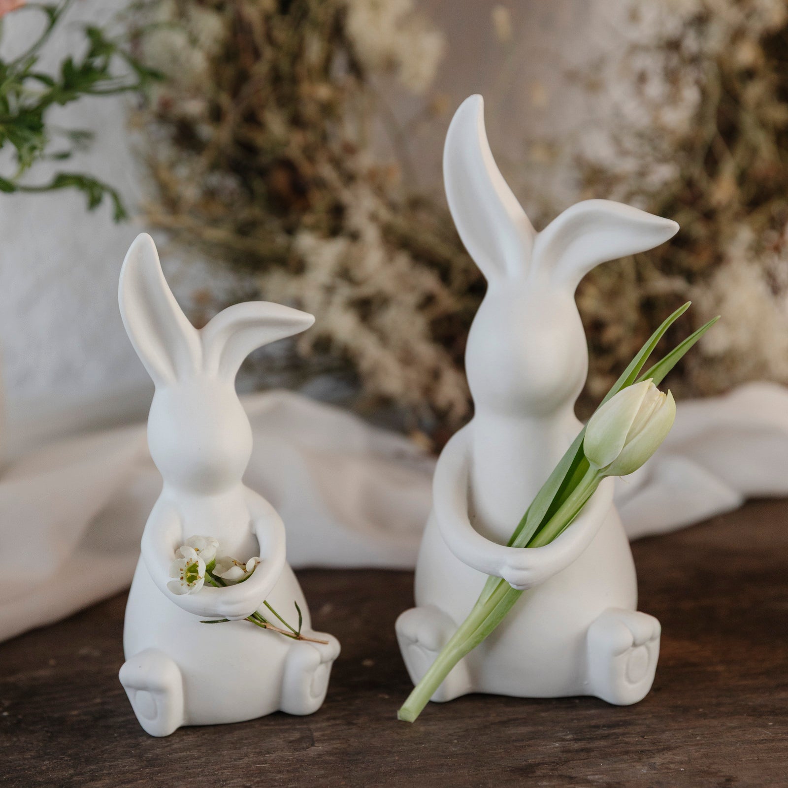 Osterdekoration Hase Elias - weiß