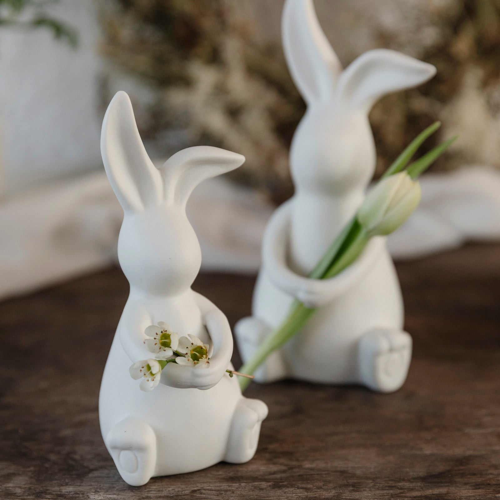 Osterdekoration Hase Elias - weiß