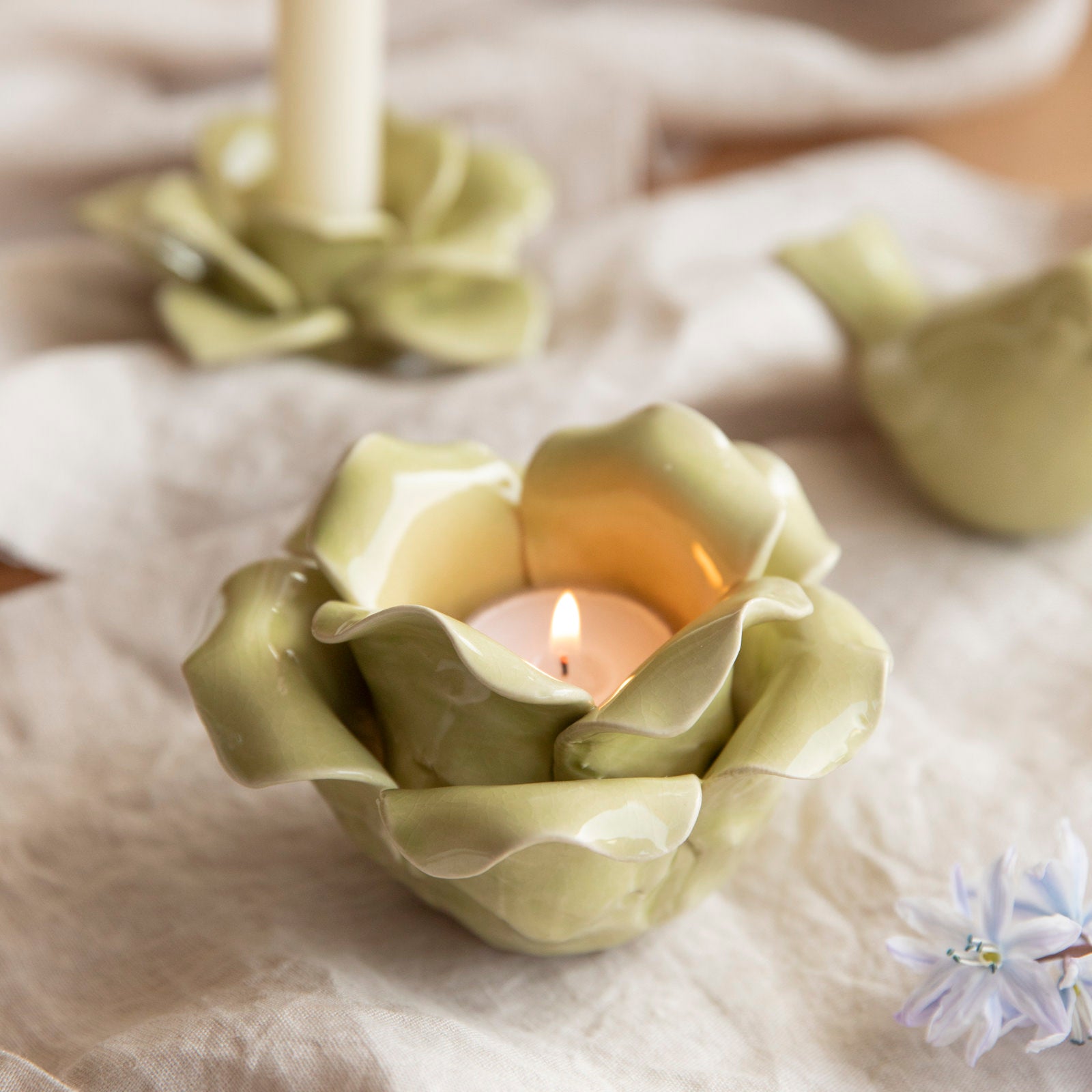Kerzenhalter Lilly - grün