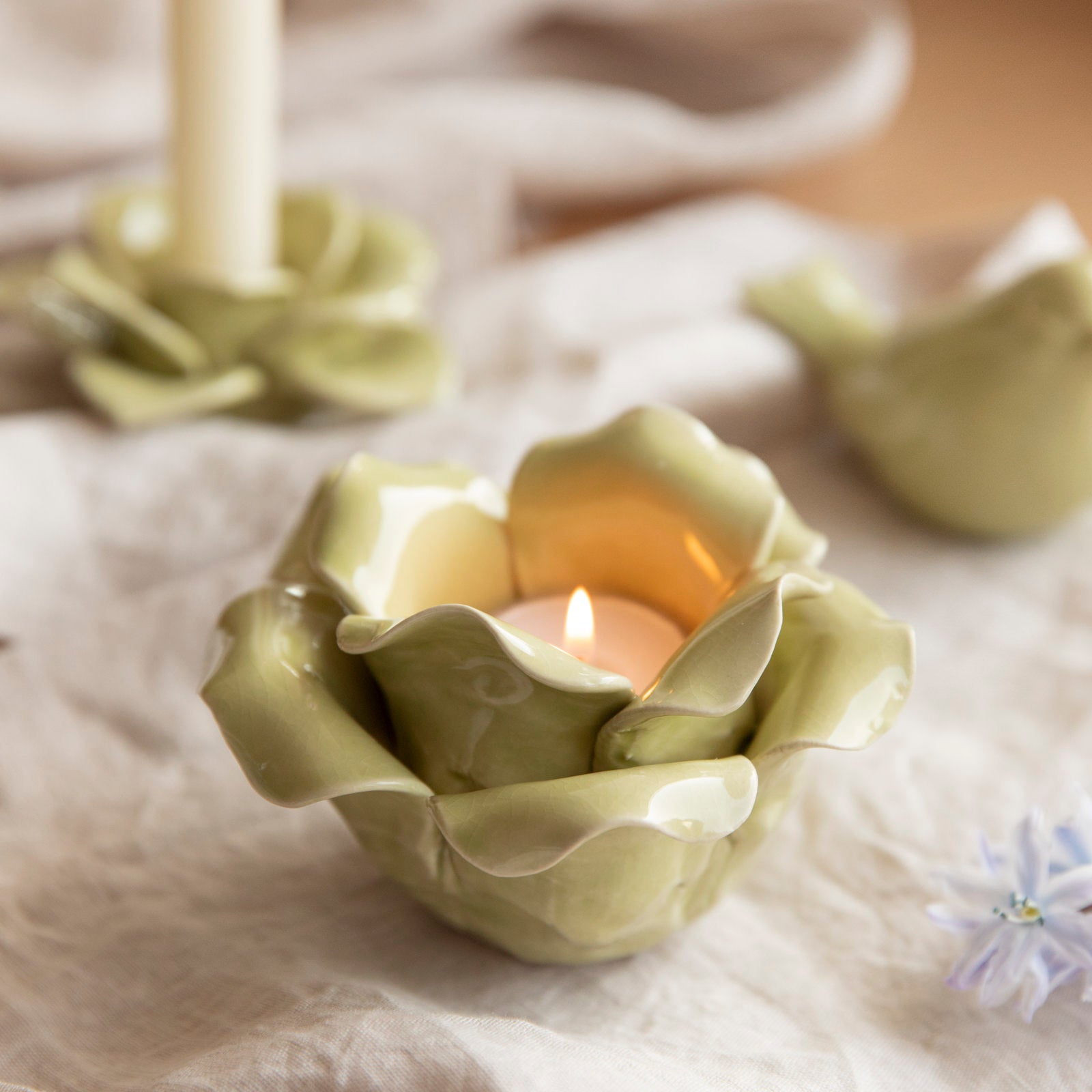 Kerzenhalter Lilly - grün