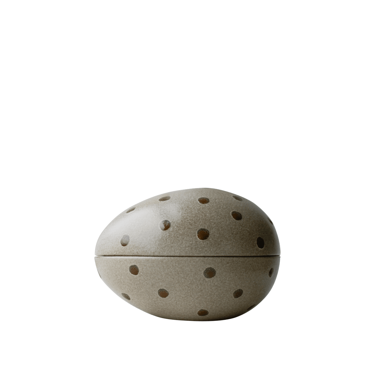 Nest Schale mit Deckel - beige dot