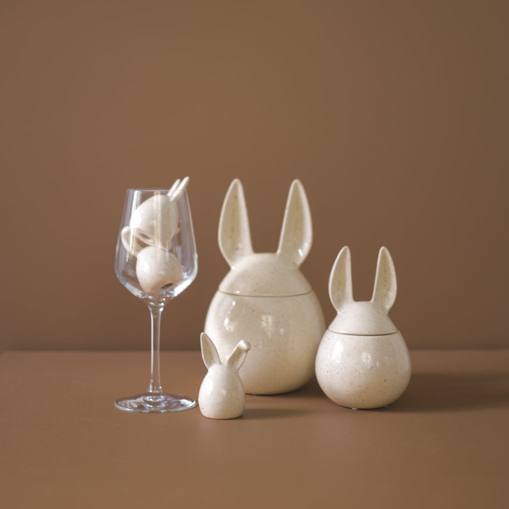 Eating Rabbit Schale mit Deckel - vanille