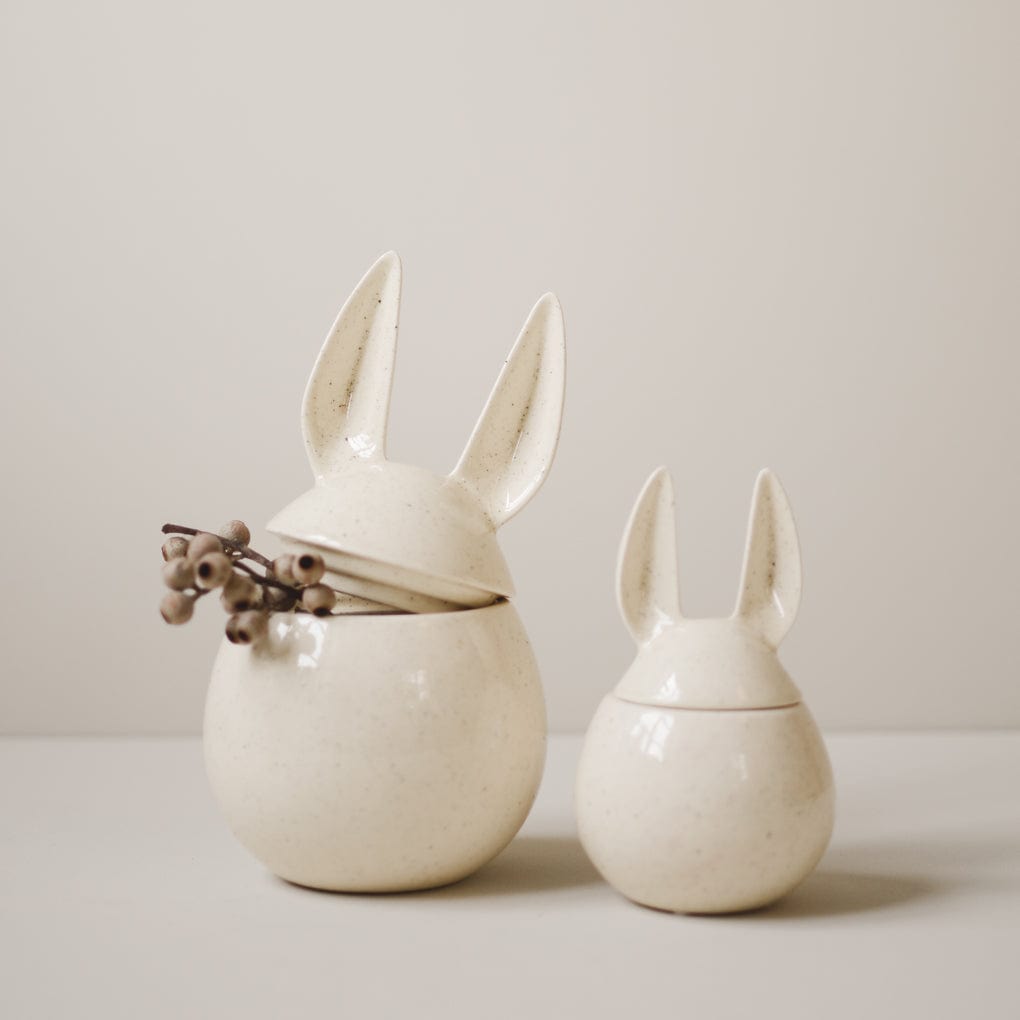 Eating Rabbit Schale mit Deckel - vanille
