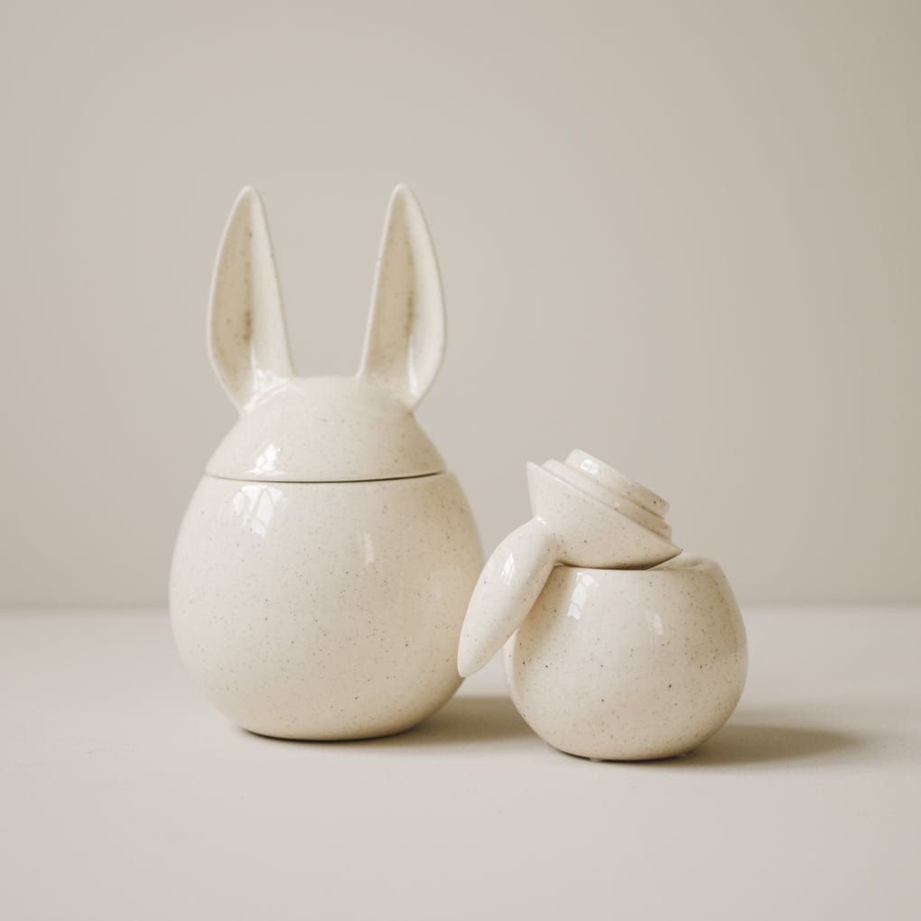 Eating Rabbit Schale mit Deckel - vanille