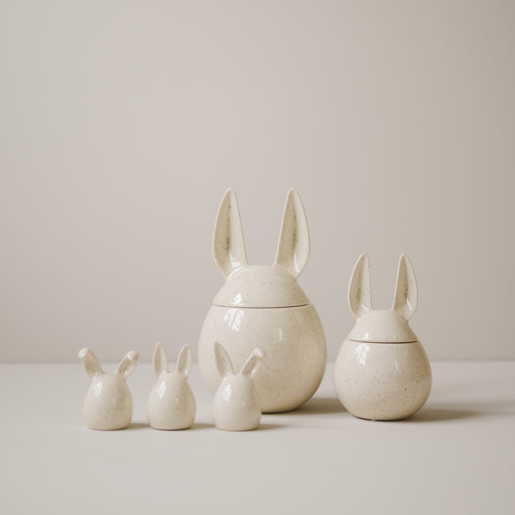 Eating Rabbit Schale mit Deckel - vanille