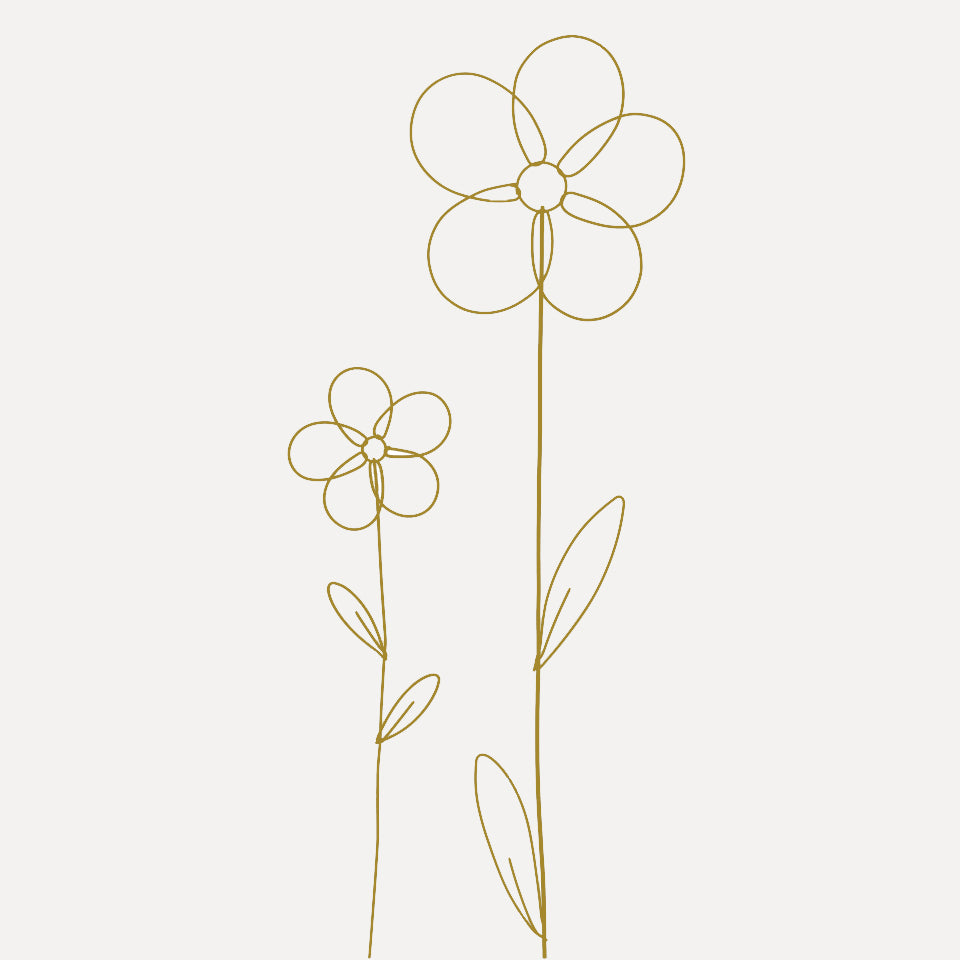 Blume aus Draht zum Stecken - gold