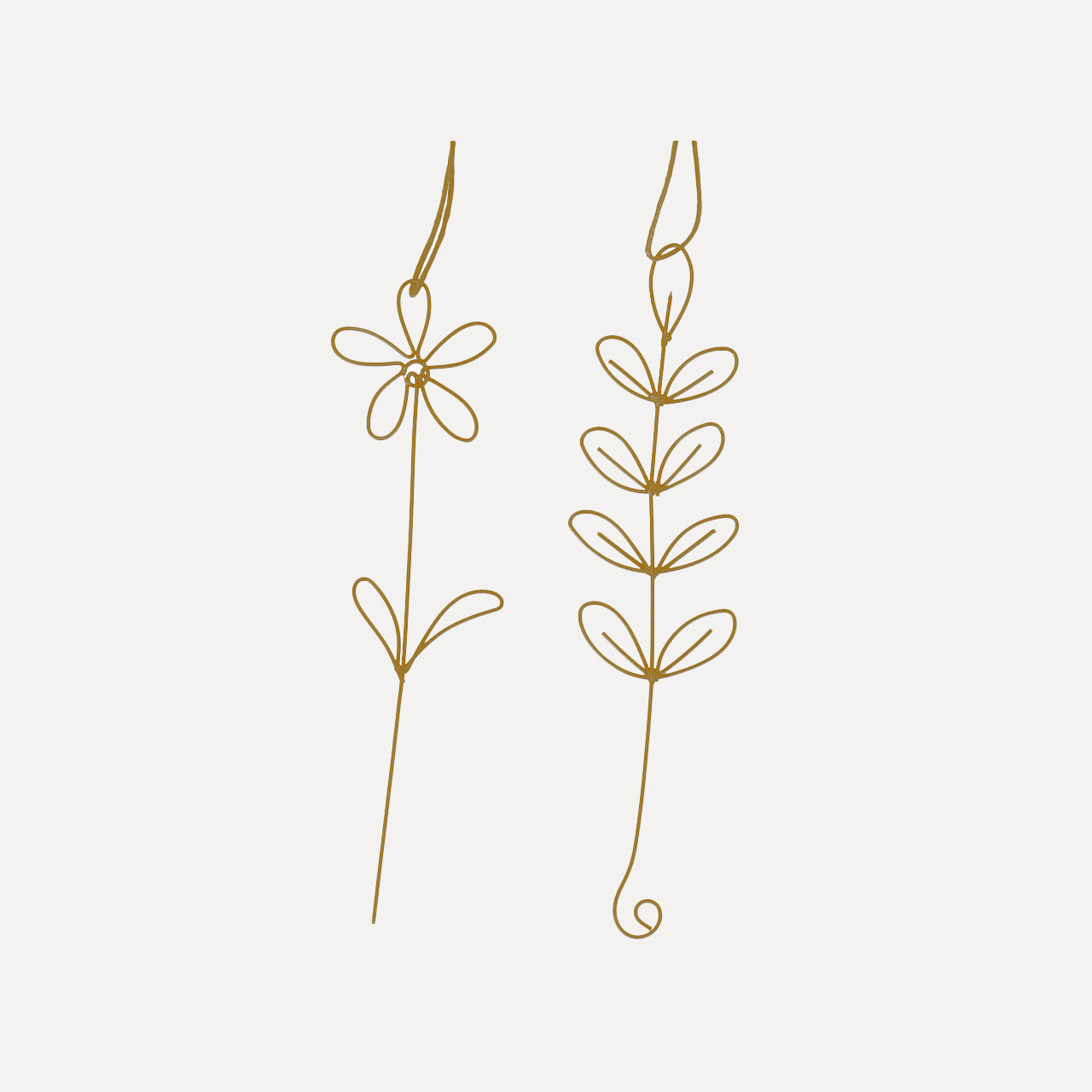 Drahtanhänger Wiesenblumen 4-teilig - gold