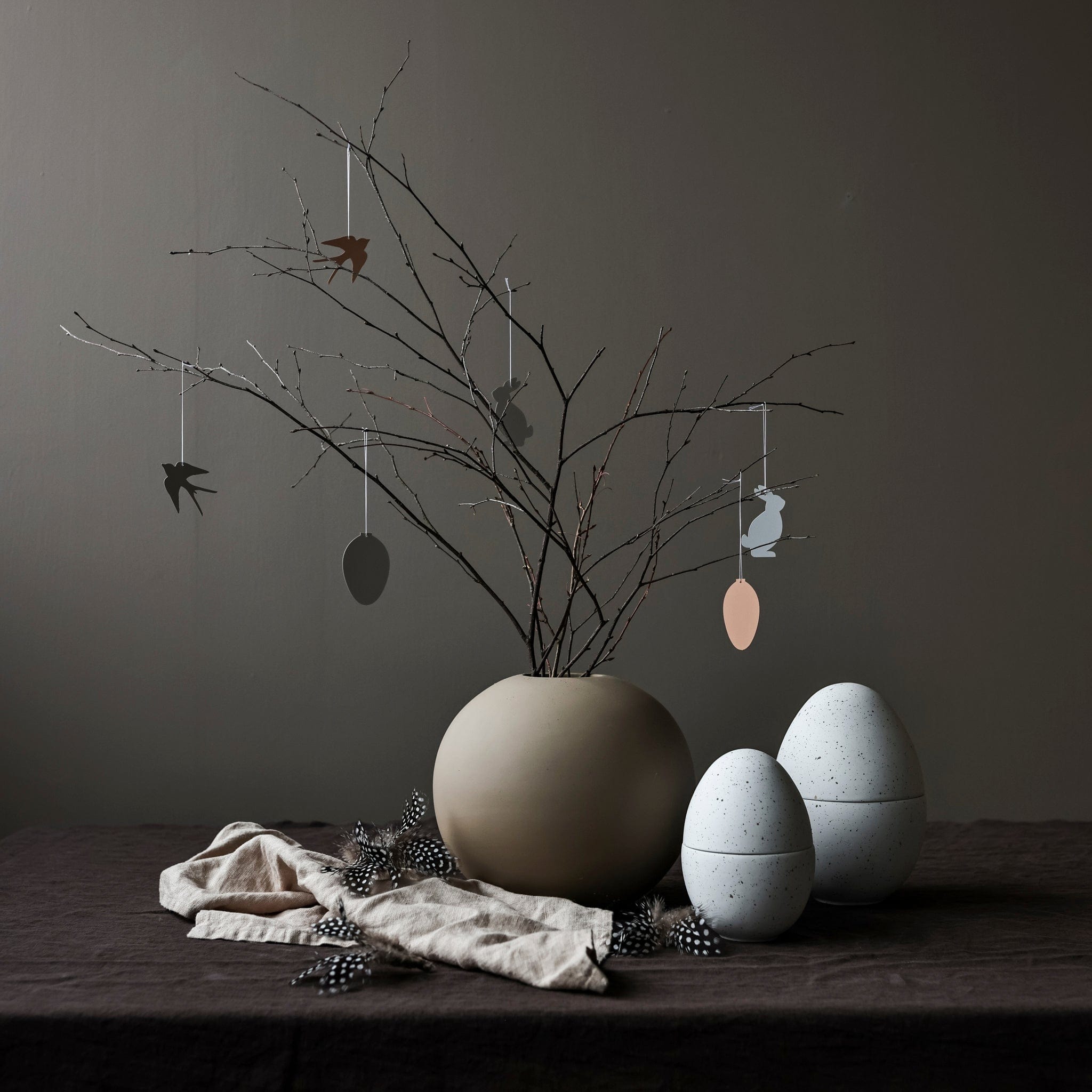 Dekoanhänger Vogel 4er Set - weiß