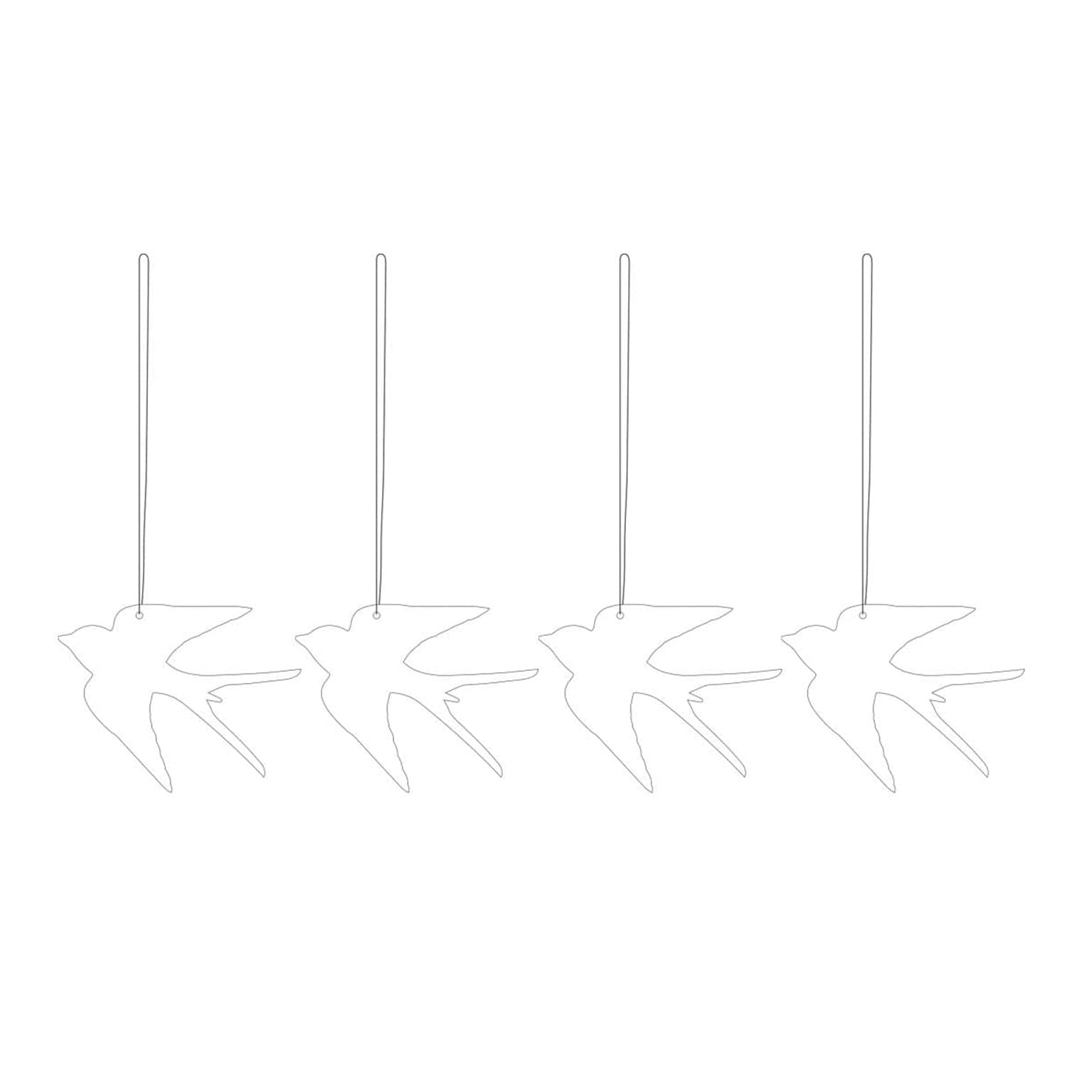 Dekoanhänger Vogel 4er Set - weiß