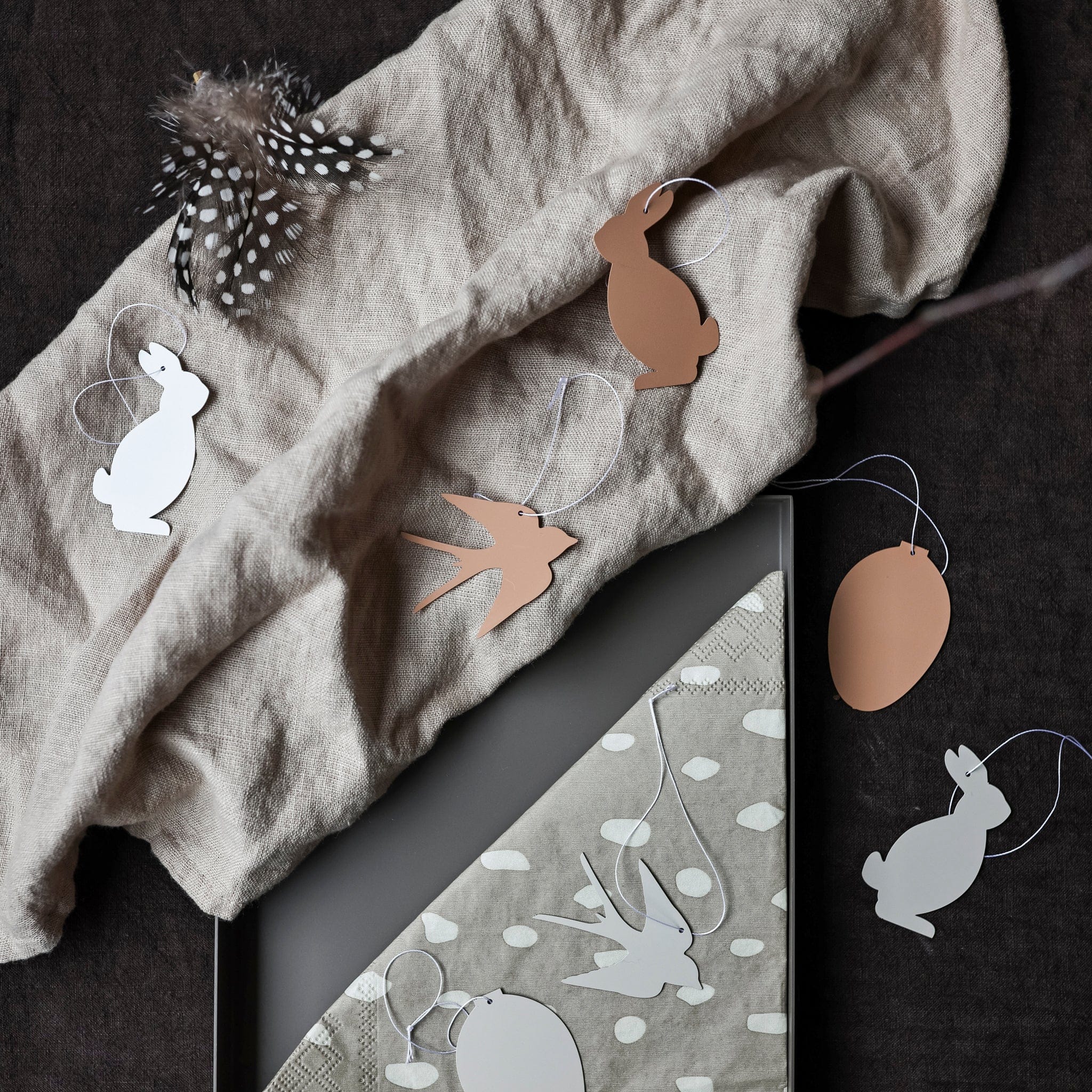 Dekoanhänger Vogel 4er Set - weiß