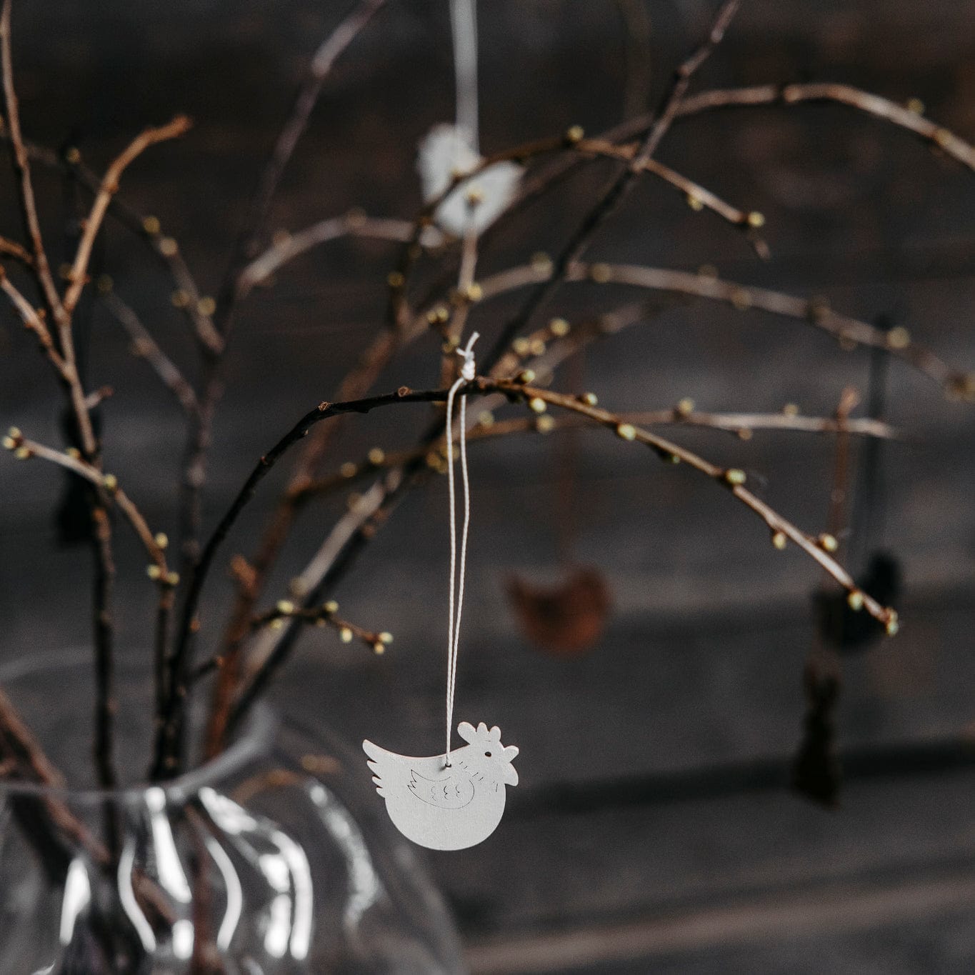 Holzanhänger Huhn Edith - weiß