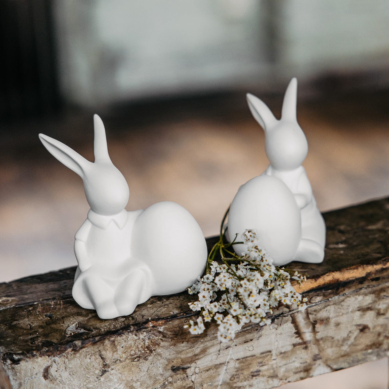 Osterdekoration Hase Ella - weiß