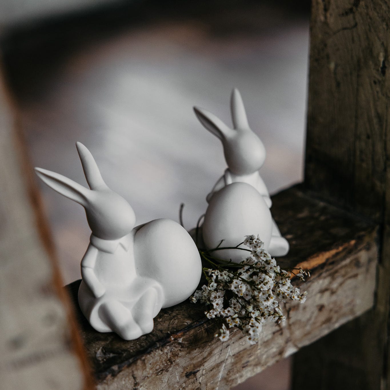 Osterdekoration Hase Ella - weiß