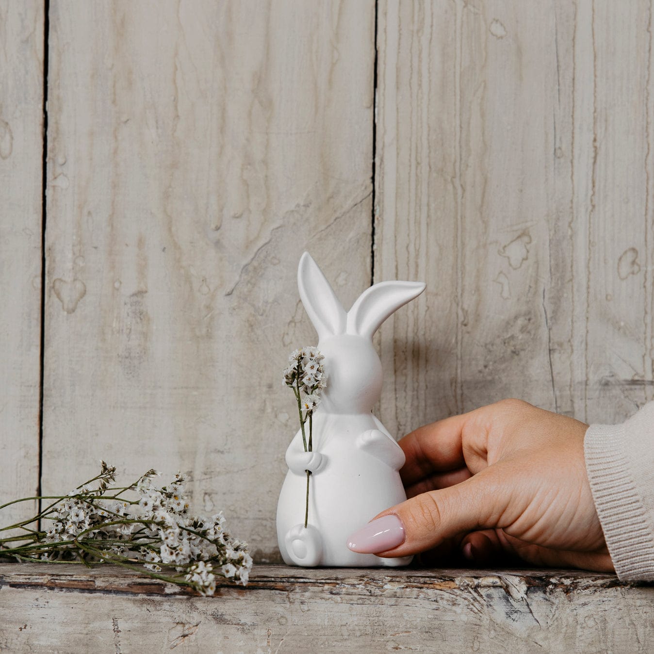 B-Ware Osterdekoration Hase Emilia - weiß
