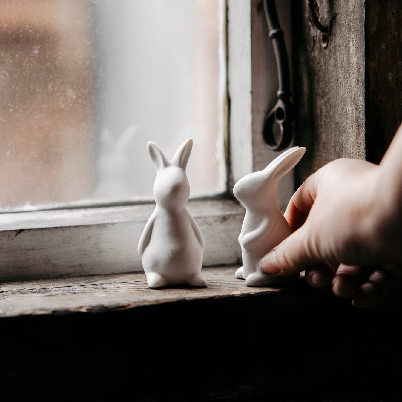 Osterdekoration Hase Frans - weiß