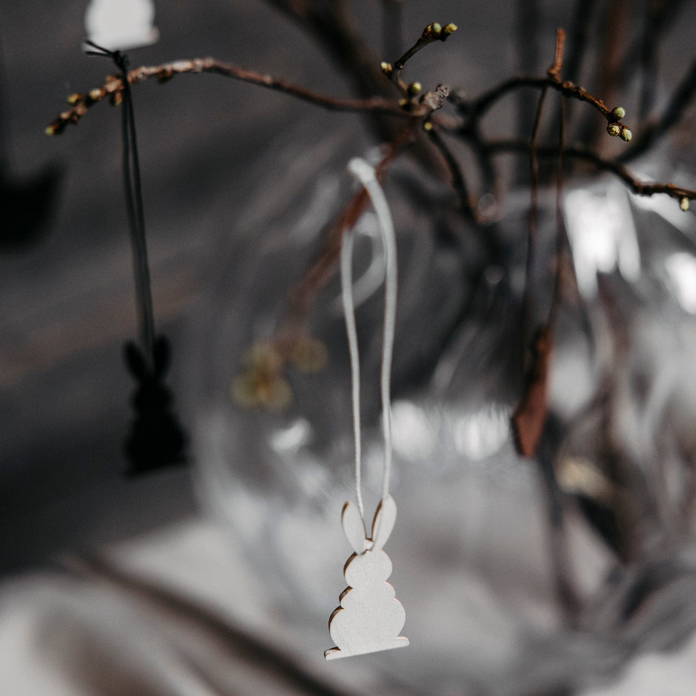 Holzanhänger Hase Hugo - braun