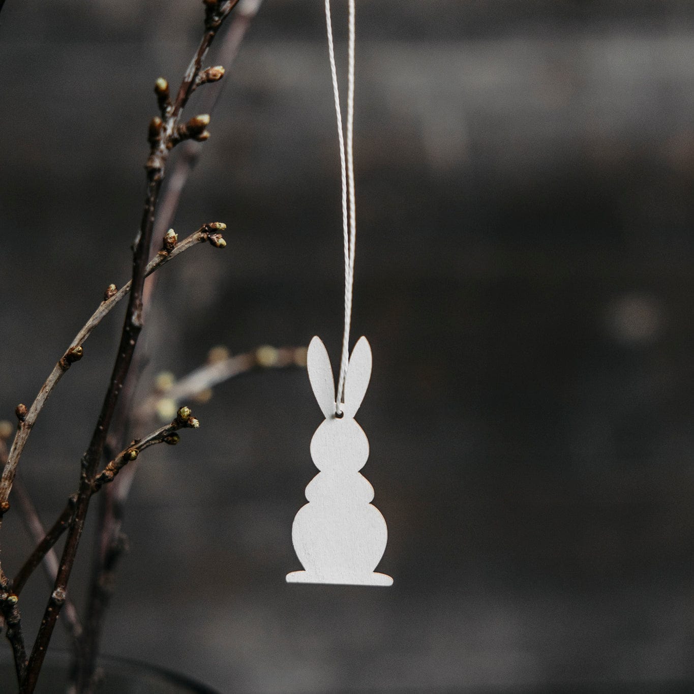 Holzanhänger Hase Hugo - weiß